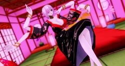 1girls 3d 3d_(artwork) 4_arms after_transformation armband armbands black_kimono breasts clothed clothed_female clothing fate/grand_order fate_(series) female female_only huge_breasts implied_transformation kimono lipstick mash_kyrielight multi_arm multi_limb nail_polish ooku_maidservant_(fate/grand_order) pink_hair pink_nail_polish pink_nails post_transformation purple_lips purple_lipstick solo transformation white-skinned_female white_skin white_skinned_female yellow_eyes
