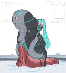 female hatsune_miku hyper_clitoris hyper_pussy onion_oni plugsuit