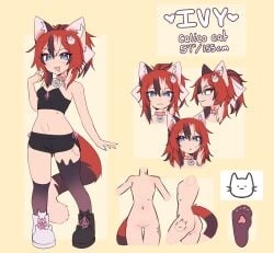 animal_ears ass blue_eyes cat_ears cat_tail catgirl ivy_(nyaivie) nekomimi nyaivie red_hair reference_sheet tagme