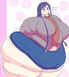 1girls bbw breasts cgkey1 doki_doki_literature_club fat female large_breasts massive_thighs obese ssbbw thighs yuri_(doki_doki_literature_club)