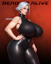 ai_generated ass big_ass big_breasts breasts christie_(doa) dead_or_alive huge_breasts kw0337 seductive_look short_hair thick_thighs tight_clothing white_hair wide_hips