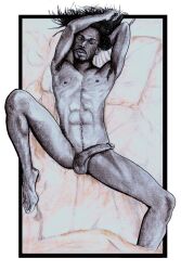 big_dick black_male cock dick gay gay_male hand_drawn hard_on mixed_media naked naked_male pencil pencil_(artwork) pencil_sketch self_upload sketch sketches_by_adab skinny