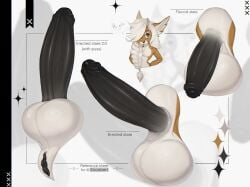 anthro auzi balls batttat big_balls black_penis black_pussy breasts disembodied_penis flaccid full-package_futanari fur furry futanari genitals hair herm hermaphrodite hi_res huge_balls huge_cock intersex model_sheet multi_genitalia penis penis_focus pussy simple_background smooth_balls smooth_penis solo text white_balls white_body white_fur white_hair