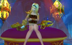 blonde_hair blood_elf elf elf_female female kloruc partially_naked warcraft world_of_warcraft wow yellow_eyes