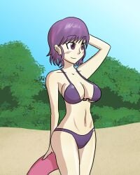 alternate_costume breasts female female_only fire_emblem fire_emblem:_the_sacred_stones lute_(fire_emblem) mythkaz nintendo purple_bikini purple_swimsuit solo swimsuit