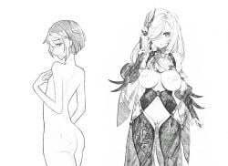 drawing femboy genshin_impact horny_teyvat_guild liyue milf shenhe_(genshin_impact) teyvat xingqiu_(genshin_impact)