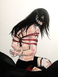 black_hair blindfold bondage gag gagged male/male naruto pale-skinned_male rope_bondage submissive_male uchiha_itachi uchiha_shisui yaoi