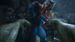 1boy 2girls 3d aayla_secura ahsoka_tano airress3d_(3d-modeller) alien alien_girl alien_humanoid anal anal_sex arms_behind_back ass assisted_rape balls bending_forward bending_over bent_over big_penis blender blue_body blue_skin cave clone_wars completely_nude completely_nude_female doggy_style dominant dominant_male duo erect_penis erection face_markings facial_markings female from_behind from_behind_position green_body green_skin highres huge_cock interspecies leaning leaning_forward lekku lekku_(anatomy) looking_at_viewer looking_back looking_pleasured lucasfilm male male/female male_pov mind_break monster multiple_girls nude nude_female orange_body orange_skin orc penis pleasure_face pov pov_eye_contact rape size_difference standing star_wars the_clone_wars:_season_seven the_qbd togruta trio twi'lek