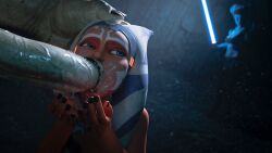 1boy 2girls 3d aayla_secura ahsoka_tano airress3d_(3d-modeller) alien alien_girl alien_humanoid balls big_penis blender blowjob blue_body blue_lightsaber blue_skin cave clone_wars clothed clothing completely_nude completely_nude_female cum cum_drip cum_dripping cum_in_mouth cum_inside cumming cumshot duo ejaculation erect_penis erection face_markings facial_markings fellatio female green_body green_skin hand_on_head highres huge_cock lekku lekku_(anatomy) lightsaber lightsaber_hilt lucasfilm male male/female multiple_girls nail_polish nude nude_female on_floor on_knees oral oral_creampie oral_penetration oral_sex orange_body orange_skin orc orc_male penis size_difference standing star_wars sucking sucking_penis the_clone_wars:_season_seven the_qbd togruta trio twi'lek