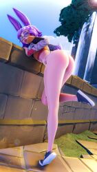 1girls 3d ass ass_focus bent_over bent_over_surface big_ass big_butt bunny bunny_ears bunny_girl bunny_tail curvaceous curvy cute detailed_background female female_focus female_only glasses large_ass leaning_forward light-skinned_female light_skin outdoors outside paladins paladins_champions_of_the_realm pink_eyes pink_hair presenting presenting_ass presenting_butt presenting_hindquarters rabbit_ears rabbit_girl rabbit_humanoid rabbit_tail rei_(paladins) round_glasses shoes solo solo_female solo_focus tail thighs voluptuous voluptuous_female yazanios