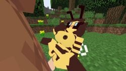 animated anthro bee blush game gameplay minecraft mod outside outside_sex schnurritv shortstack sound standing tagme video video_game video_games