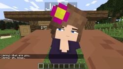 1girls animated blue_eyes boobjob choker cum cum_in_mouth cum_in_pussy cum_inside doggy_style flower flower_in_hair from_behind from_behind_position game horny_female jenny_belle_(slipperyt) male_pov minecraft outside point_of_view pov schnurritv sex sex_mod tagme video video_games