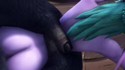 3d animated black_fingernails blizzard_entertainment bovid bovine bull cheating cheating_wife cocksleeve elf elf_ears elf_female female from_behind_position green_hair hands_around_waist implied_anal implied_vaginal indoors large_penis living_condom long_hair male_pov moaning moaning_in_pleasure night_elf noname55 penis pov purple_body purple_skin sex size_difference sound tagme tauren tauren_male tyrande_whisperwind video warcraft wooden_floor world_of_warcraft