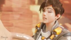 3d animated athletic_female bewyx big_penis blizzard_entertainment blowjob cum cum_inside cumshot deepthroat face_fucking facial fellatio human lena_oxton light-skinned_male overwatch overwatch_2 partially_clothed sound swallowing tagme tracer video