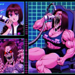 ai_generated corruption female horror huge_ass huge_breasts muscle_growth muscular_female mutation razrmann thick_thighs transformation wide_hips