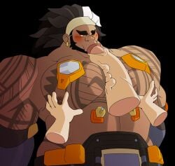 bara beard big_penis blowjob blowjob_face boner chest chest_tattoo cock gay gay_sex grabbing_breasts male male_only mauga muscles muscular muscular_male oral oral_sex ordinary_vis overwatch overwatch_2 penis