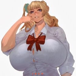 blonde_hair blue_eyes female galko huge_breasts ibuo looking_at_viewer oshiete!_galko-chan solo tagme