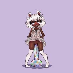 <3_eyes 1:1 2023 888g888 accessory ahe_gao animal_humanoid babydoll bangs big_breasts birthday_(888g888) blush bottomless bow_accessory bow_ribbon breasts brown_body brown_skin clothed clothing clothing_lift cricetid curled_hair cute_fangs dark_body dark_skin digital_media_(artwork) dildo dildo_in_pussy dildo_insertion eye_roll female footwear frilly frilly_clothing genitals hair hair_accessory hair_ribbon hamster heart heart_ears hi_res huge_dildo humanoid hyper_dildo jazzypalace legwear lingerie looking_pleasured male mammal masturbation nightgown not_furry open_mouth penetration pussy ribbons ridiculous_fit rodent sex_toy sex_toy_in_pussy sex_toy_insertion short_stack simple_background size_difference sleeveless smile socks solo standing standing_position straight_bangs thigh_highs thigh_socks thighhighs tiptoes topwear translucent translucent_clothing vaginal_penetration white_hair