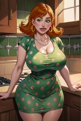 ai_generated big_breasts bimbo breasts dress huge_breasts jimmy_neutron_boy_genius judy_neutron milf mommy mother nickelodeon seductive_look solo tight_clothing