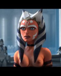 1girls ahsoka_tano clone_wars collar female female_focus male multiple_boys solo_focus star_wars tales_of_the_jedi togruta topless