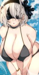 flat_stomach massive_breasts nier:_automata tagme yorha_2b