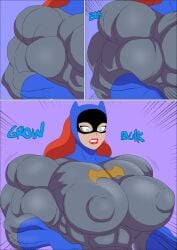 barbara_gordon batgirl_(dcau) batman:_the_animated_series batman_(series) big_breasts blue_eyes breasts comic dc dc_comics dcau english english_text erect_nipples female female_only heroine huge_breasts long_hair muscle_girl muscles muscular_arms muscular_female muscular_legs onomatopoeia part_of_a_series part_of_a_set part_of_comic red_hair red_lipstick solo solo_female speech_bubble text thick_thighs thought_bubble zetarok