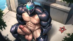 1boy abs ai_generated aiartdouglas armpits balls bara big_balls big_muscles big_pecs big_penis breath cum cum_drip cum_on_body cum_on_chest cum_on_legs cum_on_penis cumshot daddy dilf ejaculation erection gay hair helmet helmet_only huge_balls huge_cock human male male_only muscular muscular_human muscular_male musk navel nipples nude pecs pubes solo sweat yaoi