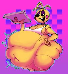 1girls animatronic chicken fat fat_woman female five_nights_at_freddy's five_nights_at_freddy's_2 nitaruskwish33 obese obese_female robot scottgames toy_chica_(fnaf)