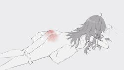 1girls adorable crying cute face_down female pillow spank_marks spanked spanked_butt spanking