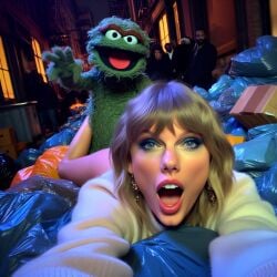 1girls ai_generated blonde_hair celebrity dall-e3 doggy_style garbage garbage_bags garbage_bin implied_sex muppets naked naked_female nude oscar_the_grouch prone_bone public public_sex puppet real_person sesame_street sex stable_diffusion sweater tagme taylor_swift the_muppet_show trash trash_bag trash_can voyeur