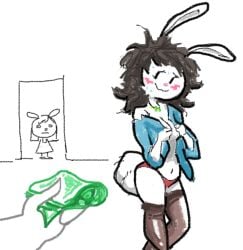 2girls anthro blush corruption elinor_wonders_why female female/female hi_res lagomorph money multiple_girls park_ranger prostitution rabbit ranger_rabbit solo