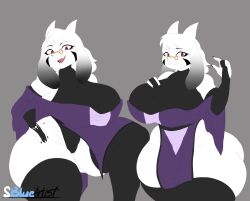 1girls 2d big_breasts bodysuit color digital_media_(artwork) eyelashes furry glasses goat looking_at_viewer milf multiple_poses plain_background red_eyes sleeves smile snowyblue thick_thighs thighhighs toriel undertale undertale_(series) undertale_au watermark white_fur yiff