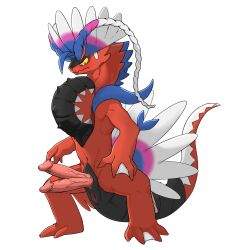 2_penises ancient_pokemon animal_genitalia animal_penis anthro anus apex_build_koraidon black_body blush diphallia diphallism erection feathered_crest feathers feet generation_9_pokemon genital_slit genitals glans head_crest hemipenes hi_res koraidon legendary_pokemon looking_at_genitalia looking_at_own_penis looking_at_penis looking_at_self male membrane_(anatomy) multi_genitalia multi_penis multicolored_body multicolored_feathers nintendo paradox_pokemon penis pokemon pokemon_(species) red_body scalie semi-anthro shaded simple_background slit solo spread_legs spreading tail toes uro0000 webbed_feet webbed_hands white_background yellow_eyes yellow_sclera