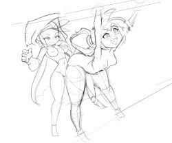 2futas ass breasts capy_diem futa_focus futa_on_futa futa_only futanari nipples penis sex shantae shantae_(character) sketch sky_(shantae) wayforward