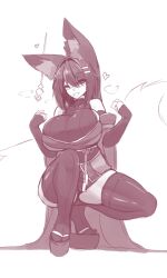 1girls 2019 blush blush blushing_at_viewer crouching cute ear_tuft female fox_ears fox_girl fox_tail heart heart high_heels huge_breasts kiri_(sub-res) large_breasts looking_at_viewer love_heart sideboob sketch smile smiling smiling_at_viewer steam steamy steamy_breath sub-res thick_thighs thighhighs white_background wholesome wink winking winking_at_viewer