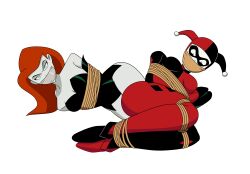 2girls batman:_the_animated_series batman_(series) bennypaan bondage dc dc_comics dcau female female_only femsub gag gagged harley_quinn harley_quinn_(classic) multiple_girls poison_ivy poison_ivy_(dcau) restrained rope_bondage the_new_batman_adventures