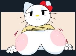 1girls big_breasts cassettedream clothing dream-cassette exposed_breasts female female_only hello_kitty hello_kitty_(character) hello_kitty_(series) hoshime kitty_white looking_at_viewer sanrio solo tagme