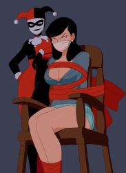 1girls batman:_the_animated_series batman_(series) bennypaan bondage dc_comics dcau female female_only femdom femsub gag gagged harley_quinn harley_quinn_(classic) lois_lane lois_lane_(dcau) restrained superman:_the_animated_series superman_(series) the_new_batman_adventures