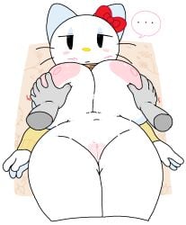 1boy 1boy1girl 1girls big_ass big_breasts cassettedream dream-cassette exposed_breasts exposed_pussy female hello_kitty hello_kitty_(character) hello_kitty_(series) hoshime jiggling_breasts kitty_white male male/female pussy sanrio tagme thick_thighs transparent_background