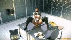 bank batman_(series) big_ass big_breasts big_butt catwoman comic dc_comics dildo dildo_in_pussy gold_(metal) robbery