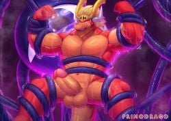 abs anthro balls biceps bushiroad dragon drum_bunker_dragon future_card_buddyfight genitals humanoid_genitalia humanoid_penis kuromaru male male_only muscular muscular_anthro muscular_male pecs penis primodrago tail