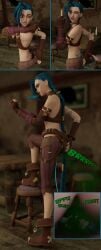 3d arcane arcane_caitlyn arcane_jinx caitlyn_kiramman comic fart fart_cloud fart_fetish fart_torture farting_in_face giantess inside_pants jinx_(league_of_legends) league_of_legends size_difference test715