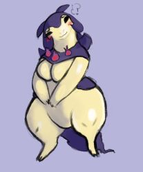 ? anthro artesjsc big_breasts blush blushing breasts eyes_closed female hisuian_form hisuian_typhlosion looking_at_viewer pokemon pokemon_(species) thick_thighs typhlosion wide_hips