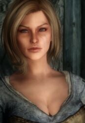 bijin blonde_hair blue_eyes breton clothed delphine_(skyrim) female female_only lips nonstickypants scar skyrim the_elder_scrolls