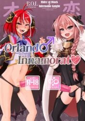 2boys astolfo_(fate) bar_censor big_penis bol_factory bottomless censored clothed clothing crossover doujin_cover doujinshi duel_monster erection fate/grand_order fate_(series) femboy futanari hung_trap infernoble_knight_astolfo light-skinned_male male male_only partially_clothed tagme yaoi yu-gi-oh!