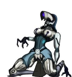 alien anthro corruption female geth large_breasts mass_effect monster nipples ovidius_naso pussy ripped_clothing tali'zorah_nar_rayya