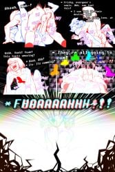 alternate_universe angel_derear anthro asriel_dreemurr big_penis black_background blush bodily_fluids boss_monster bovid bow_ribbon breast_squish breasts bright_light caprine closed_eyes clothing comic cum cum_in_pussy cum_inside deep_penetration duo female female_asriel footwear footwear_only frisk_(undertale) frisky_(under(her)tail) from_front_position genital_fluids genitals goat hi_res holding_arm horn human lying male male/female mammal missionary_position mostly_nude nude on_back orgasm penetration penis phallic pubes rule_63 saliva sex shoes shoes_only simple_background spread_legs spreading squish stomach_bulge sweat tears text thewill under(her)tail undertale undertale_(series)