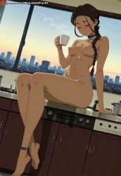 1girls ai_generated avatar_legends avatar_the_last_airbender barefoot big_ass big_breasts boobs_out breasts breasts_out busty coffee coffee_mug curvy dark-skinned_female dark_skin detailed_background drinking feet female female_only foot_fetish heavy_blush huge_breasts katara looking_pleasured medium_breasts nipple_slip nipples nude open_mouth perky_breasts pleasure pleasure_face puffy_nipples sitting_on_table skinny slim solo squeeshyai submissive submissive_face table teen teenage_girl teenager thick thighs tits_out toes wide_hips