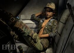 1girls 3d car car_interior clementine_(the_final_season) clementine_(the_walking_dead) clothing dark-skinned_female dark_skin ethersfm female female_only hat human jacket lewd looking_at_viewer medium_breasts no_bra open_jacket pants petite post-apocalyptic skinny solo solo_female solo_focus tagme telltale_games the_walking_dead the_walking_dead_game unbuttoned unbuttoned_jacket vehicle vehicle_interior