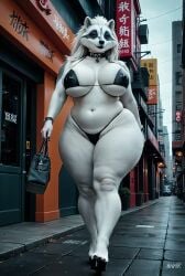 1girls ai_generated animated anthro badger badger_girl bbw big_ass big_breasts bikini bouncing_ass bouncing_belly chubby chubby_female cleavage female furry furry_female handbag huge_ass huge_breasts jiggle micro_bikini mustardshark navel neckwear nipple_bulge no_sound plump slutty_female tagme thick_thighs thong two-tone_fur video walking white_hair wide_hips